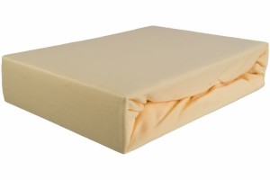 Prześcieradło jersey bez gumki 140x200 budyń