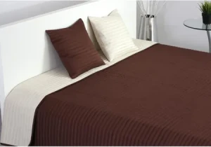Narzuta 220x240 dwustronna dwukolorowa Mondo krem+brąz