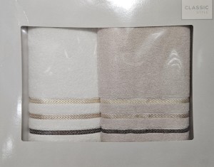 Komplet ręczników 2części Eurofirany Livia krem+beż