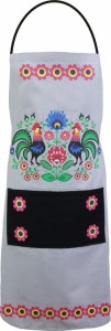 Fartuch kuchenny ludowy Folk szary kogut