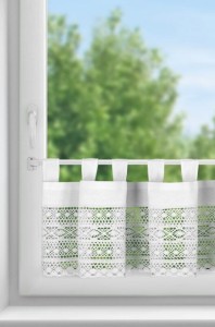 FIRANA GOTOWA MADDELINE NA SZELKACH 150 X 35 CM BIAŁY