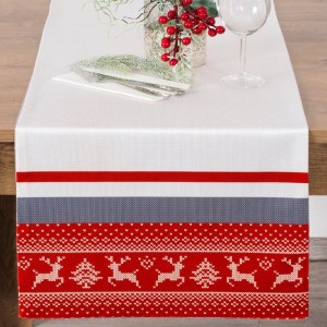 OBRUS ŚWIĄTECZNY NOEL 40 X 140 CM BIAŁY